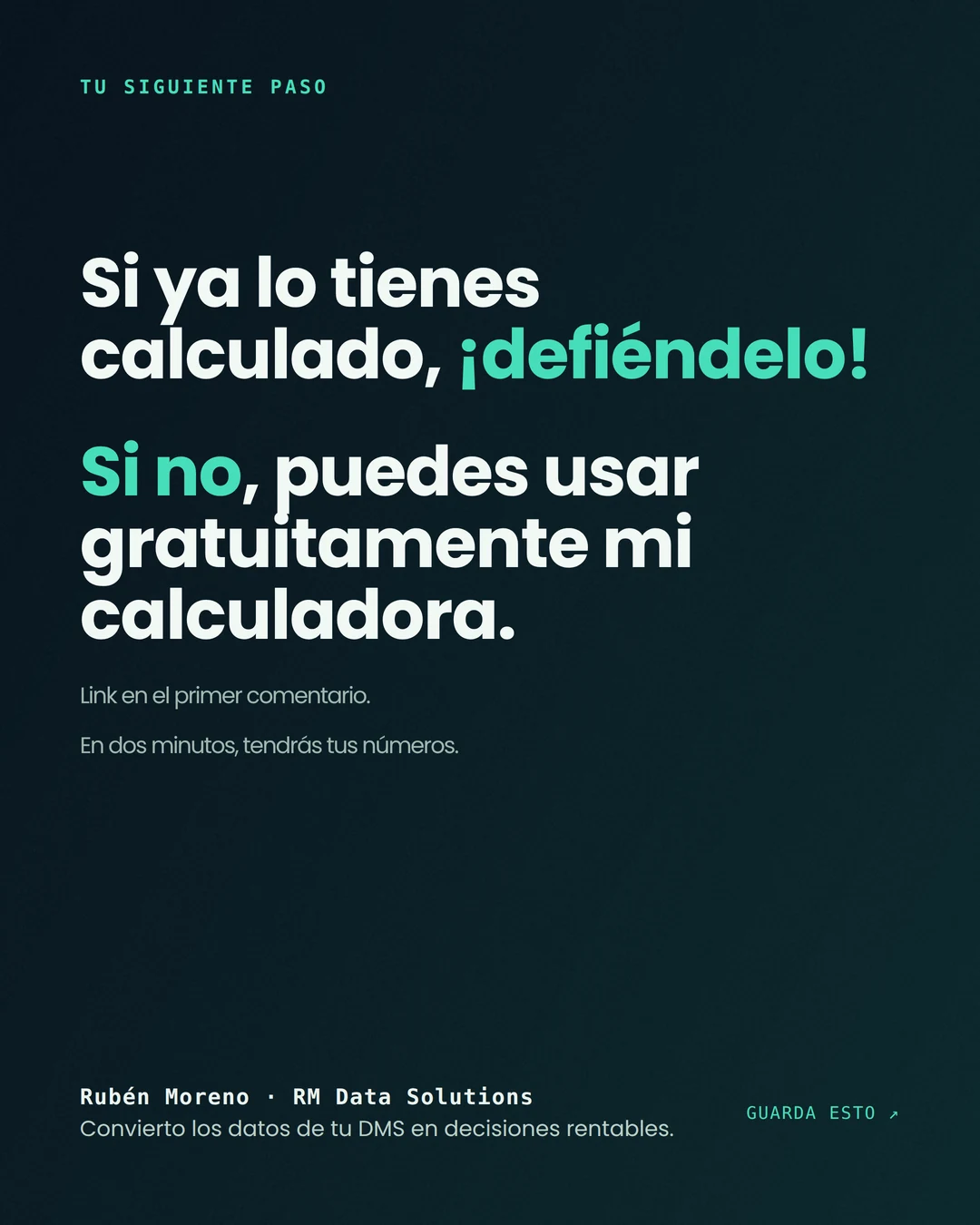 Si ya lo tienes calculado, defiéndelo; si no, usa gratis la calculadora